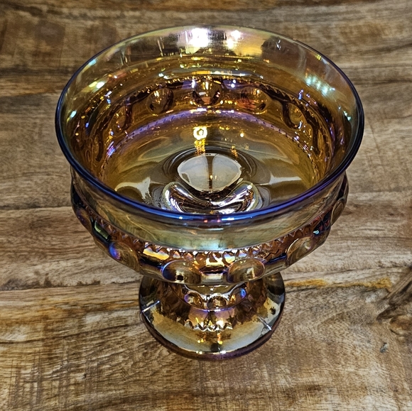 Indiana Carnival Glass Kings Crown Candy Dish Compote - Picture 3 of 7